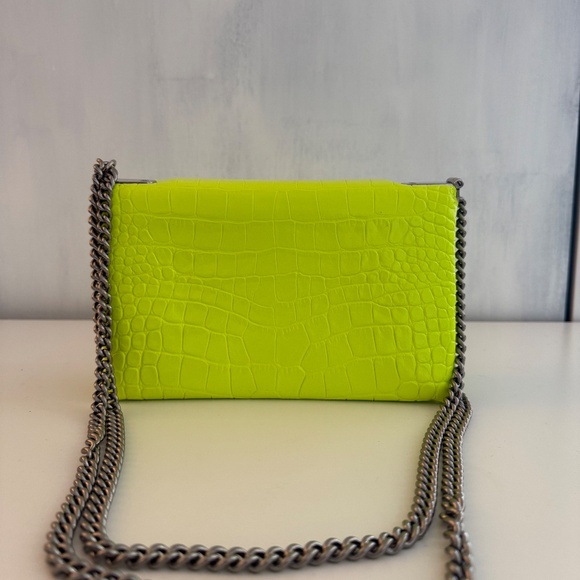 Balenciage Shiny Extra Supple Calfskin Crocodile Embossed Small Triplet Bag Fluo - Picture 2 of 3